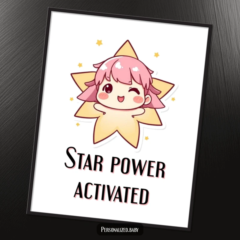 Funny algorithm poster art of an evolving character delightedly forming a star, representing intelligence, growth, and technological creativity.