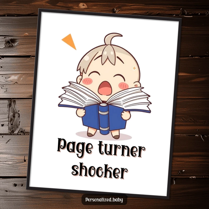 Funny binder poster featuring a shocked binder character with pages dramatically fanning out in a state of surprise.