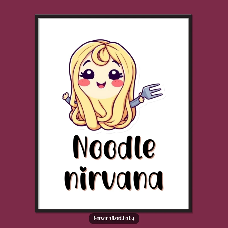 Funny Food Poster: Spaghetti Character Art, Hilarious Funny Gift