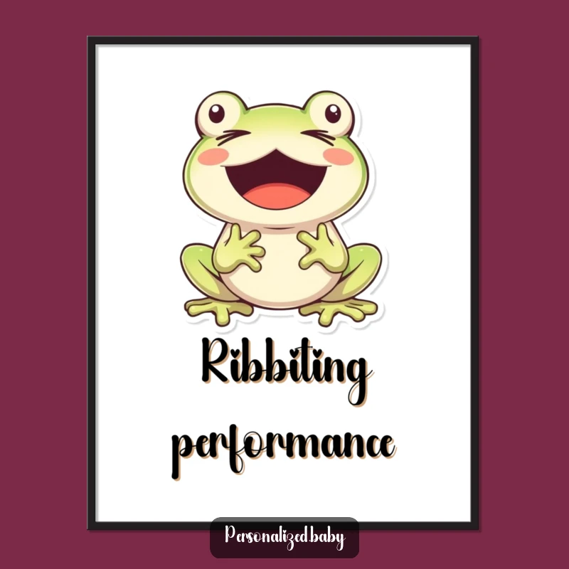 Funny Frog Singing Poster: Cheerful Music Art, Ideal Funny Gift Decor