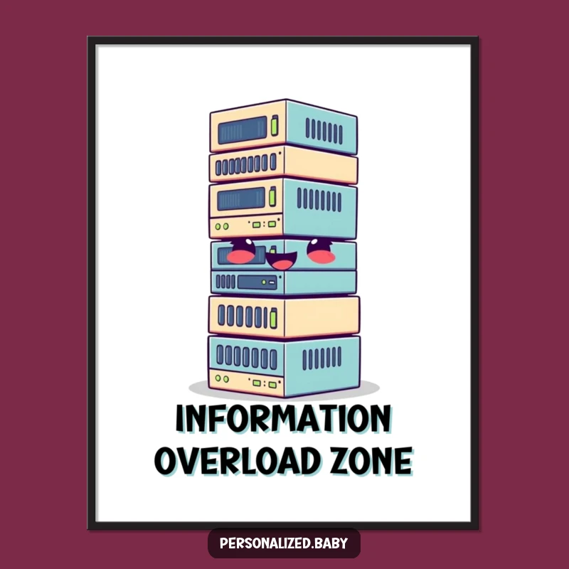 Funny Giggle Data Blocks Poster - Whimsical Art for Tech Spaces Gift