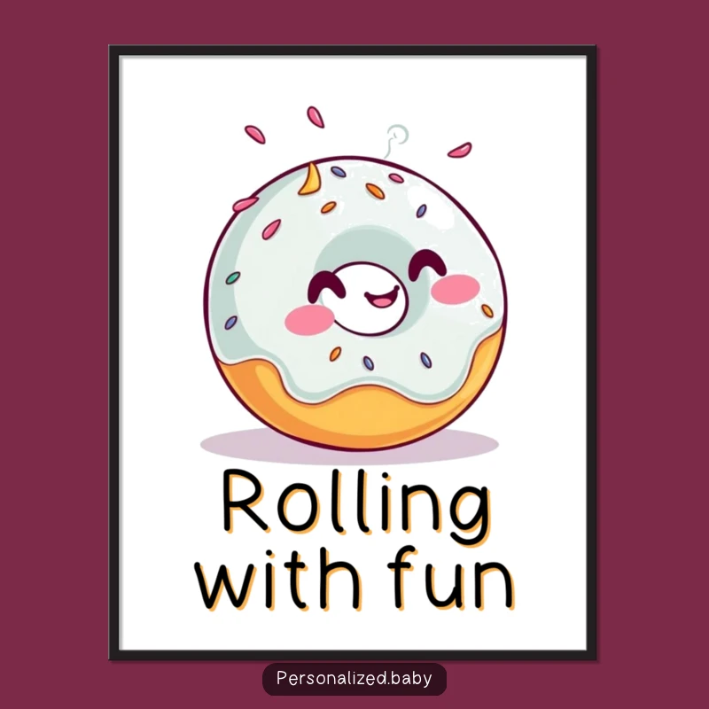 Funny Rolling Donut Poster: Decorate with Sweet Humor, The Perfect Funny Gift