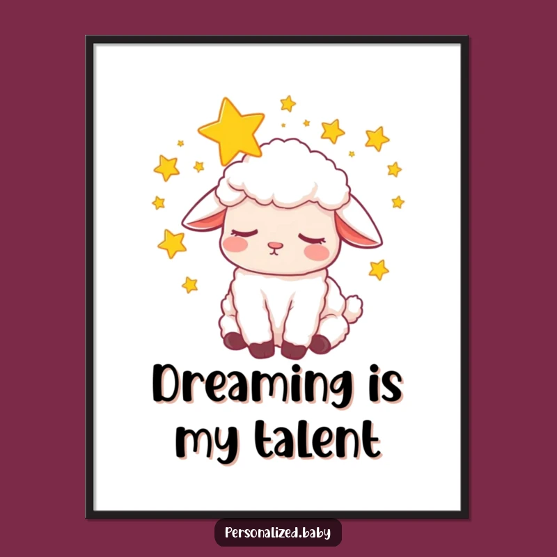 Funny Sleepy Lamb Dream Poster: Whimsical Slumber for Your Walls, Perfect Funny Gift!