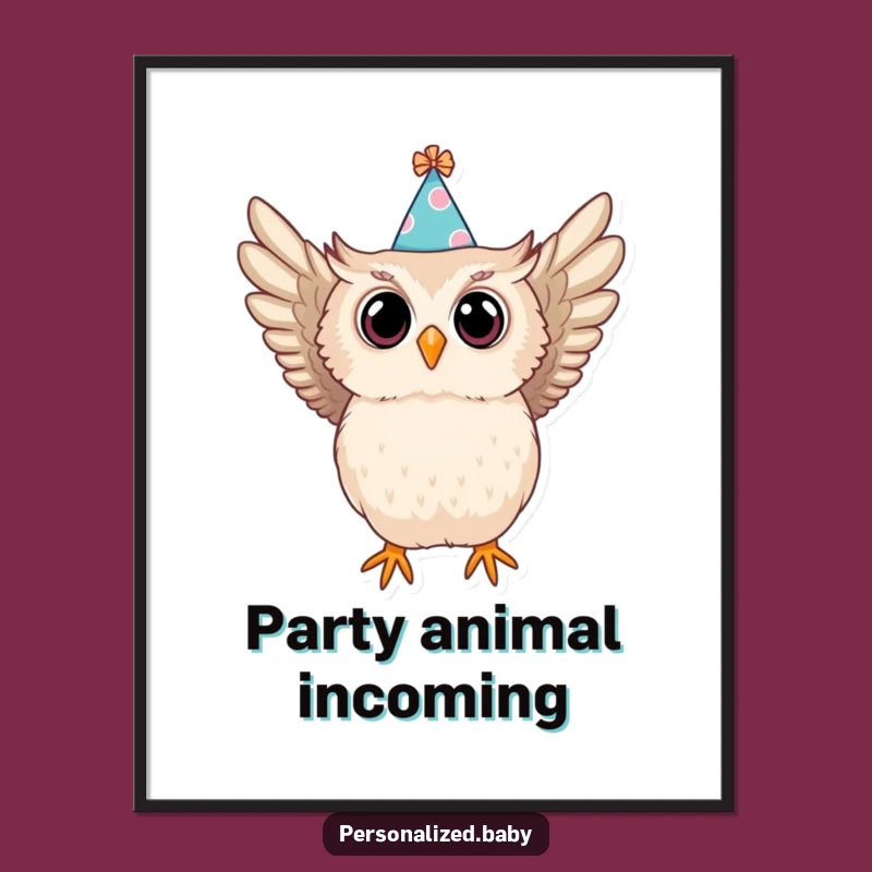 Funny Swooping Owl Poster - Dramatic Entrance Funny Art