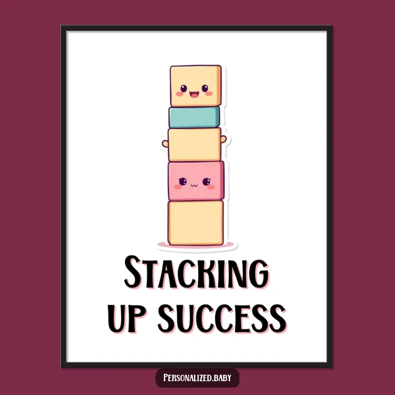 Funny Balancing Blocks Poster: Hilarious Wall Art for a Joyful, Amusing Space