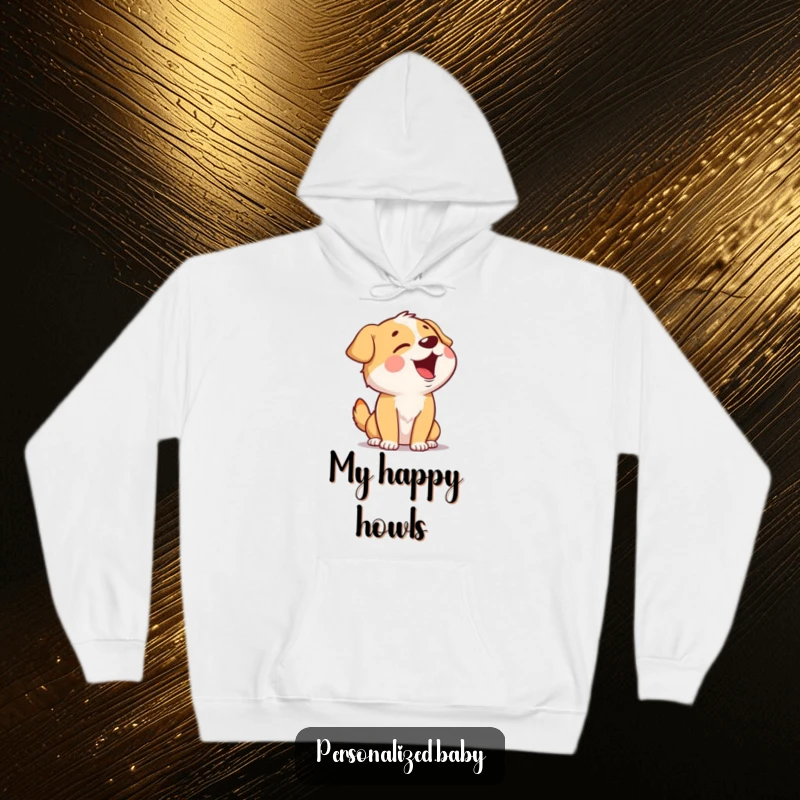 Funny Singing Dog Hoodie featuring a giggling dog character singing its heart out, offering cozy warmth and comical musical flair.