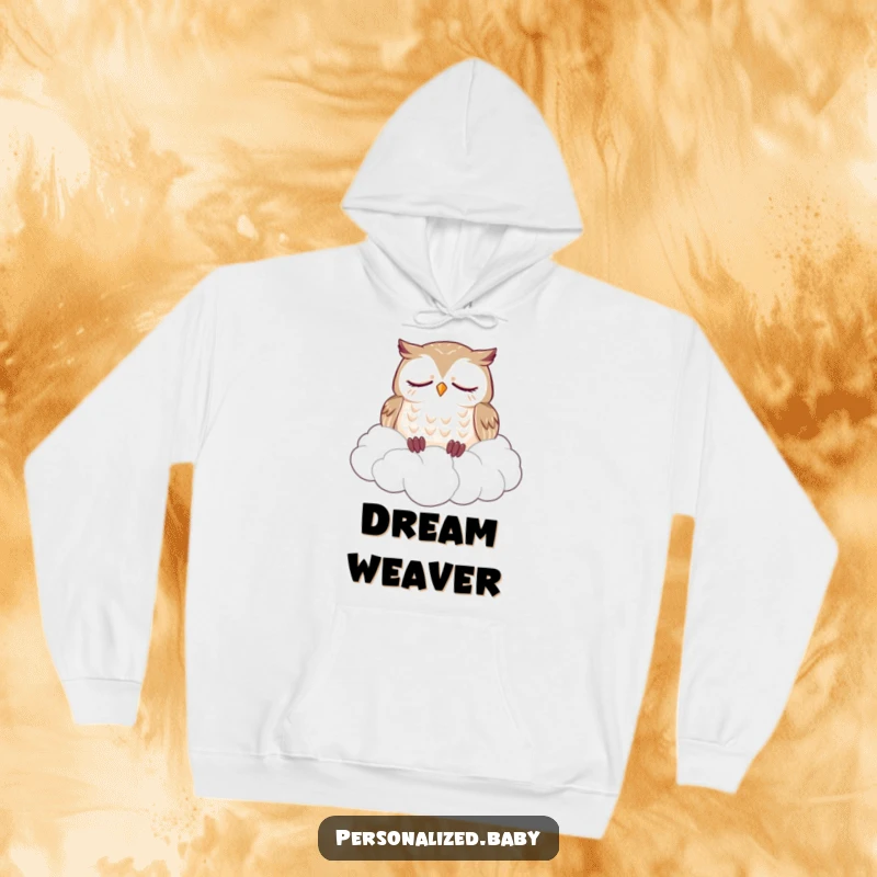 Funny hoodie with a sleepy owl dozing soundly on a fluffy pile of clouds, offering warm, humorous, and peaceful comfort.