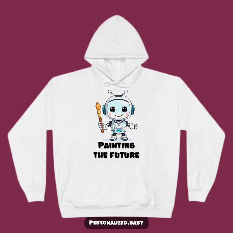 Funny AI Creator Hoodie: Robot Painter, Cozy Tech & Art Apparel