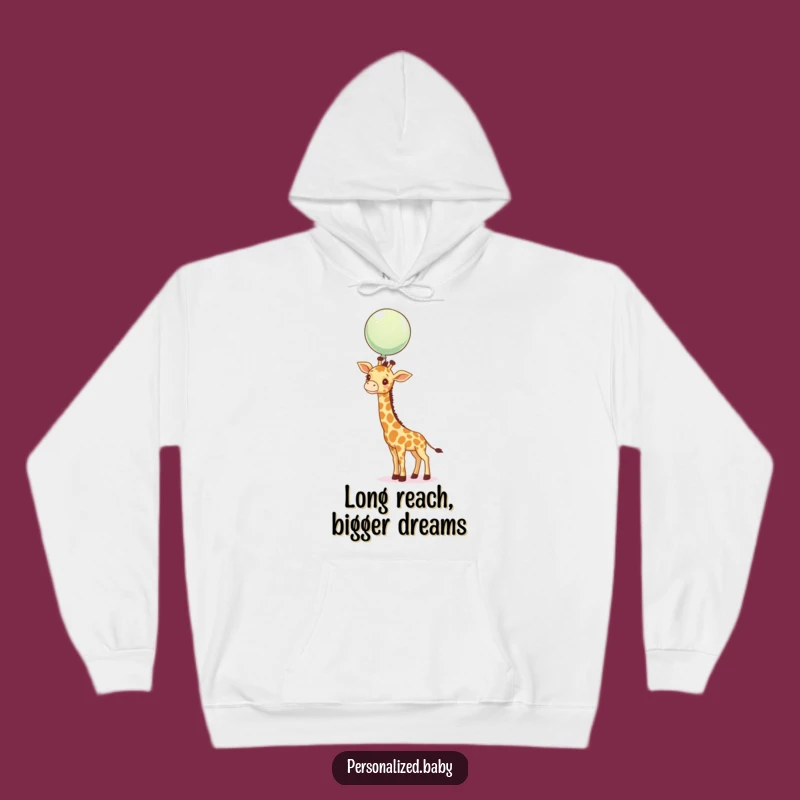 Funny Giraffe Goal Reach Hoodie - Cozy and humorous gift for aspiring individuals.