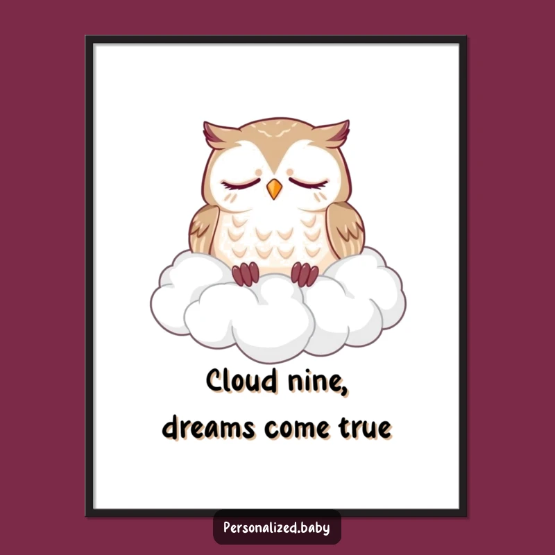 Free Printable Owl Cloud Art: Funny Downloadable Serene Wall Decor Gift!