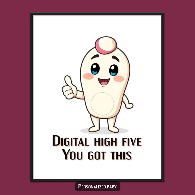 Funny Free Printable Wall Art: Digital Avatar Thumbs Up, Downloadable Art Gift