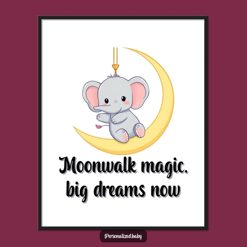 Free Printable Elephant Moon Art: Funny Downloadable Nursery Decor Gift!