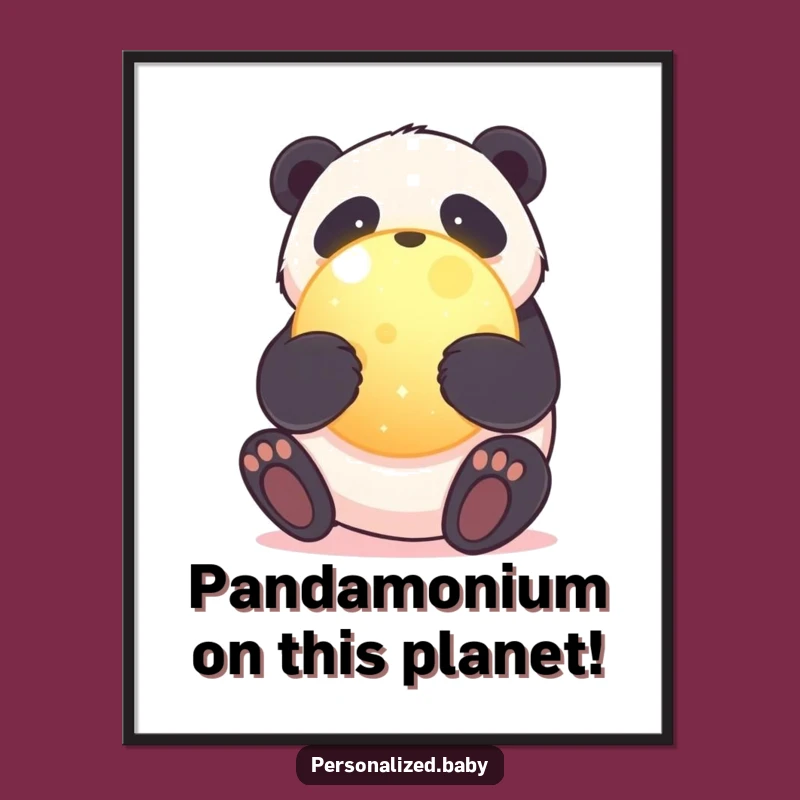 Free Printable Panda Wall Art: Hugging Planet Downloadable Gift