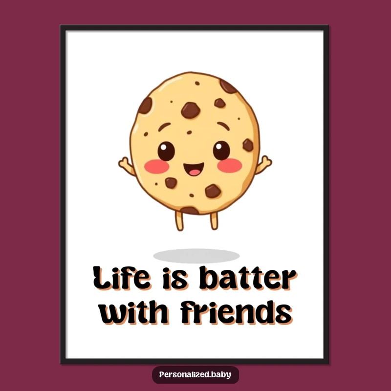 Free Printable Wall Art: Bouncing Cookie Character for a Fun Kitchen Decor