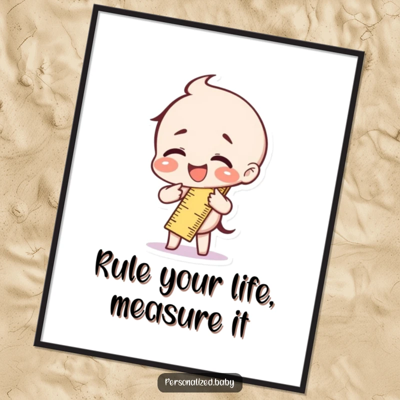 Funny Free Printable Wall Art: A cartoon ruler character bent in half, laughing uncontrollably, bringing joy to the room.