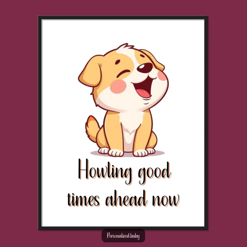 Free Printable Wall Art: Giggling Singing Dog Poster for Humorous Decor