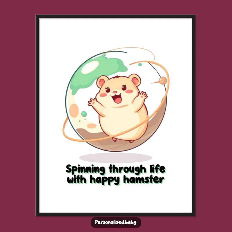 Free Printable Wall Art: Hamster Planet Funny Downloadable Decor for Cosmic Fun
