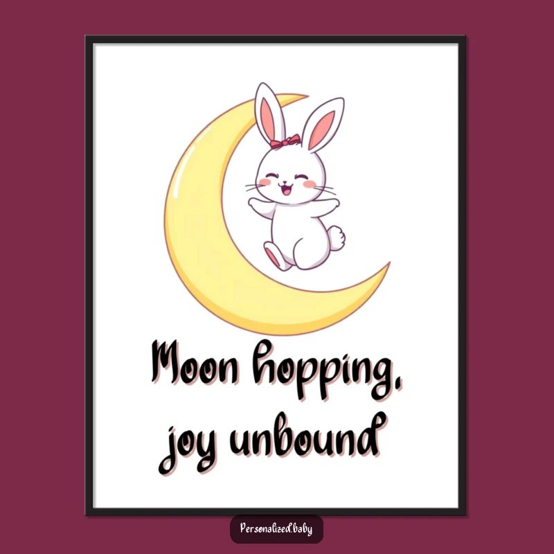 Funny Free Printable Bunny Wall Art: Moon Hopping Downloadable Decor Gift