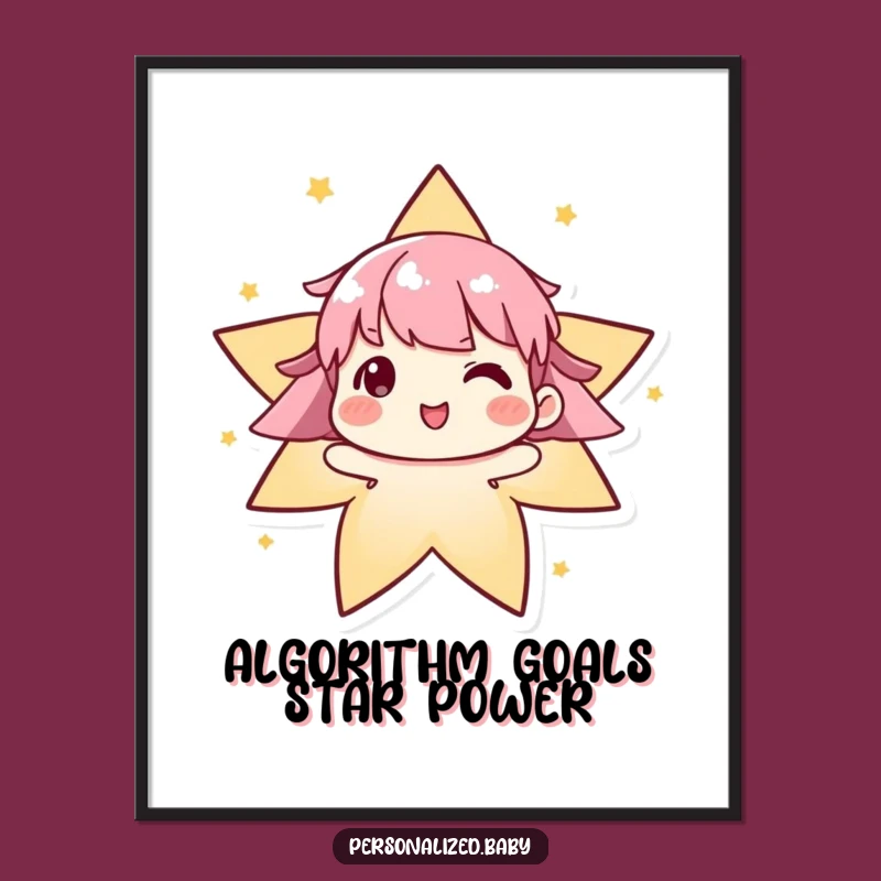 Funny Free Printable Wall Art: Algorithm Star, Whimsical Downloadable Art Gift