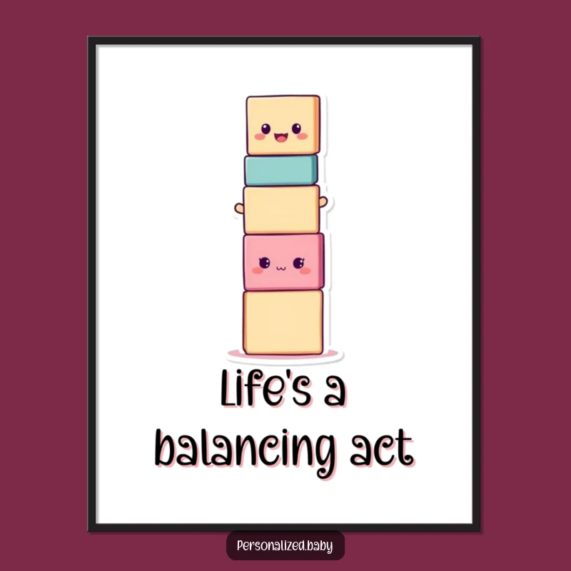 Funny Free Printable Wall Art: Balancing Blocks Stacked High