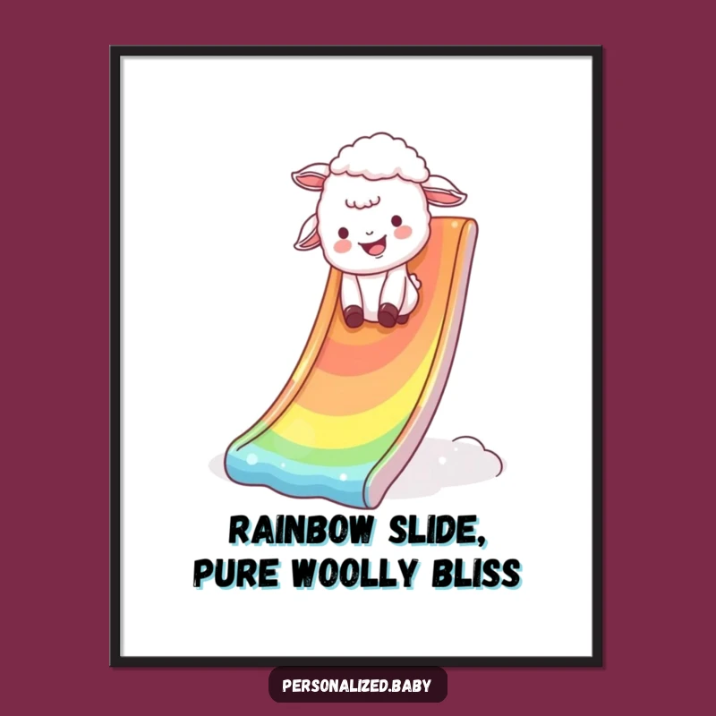 Funny Free Printable Wall Art: Rainbow Lamb Adventure - Downloadable DIY Home Decor