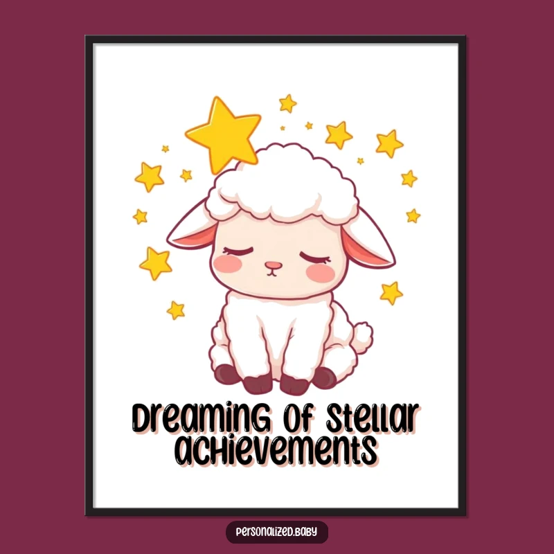 Funny Free Printable Wall Art: Sleepy Lamb Dreaming, Whimsical Downloadable Decor