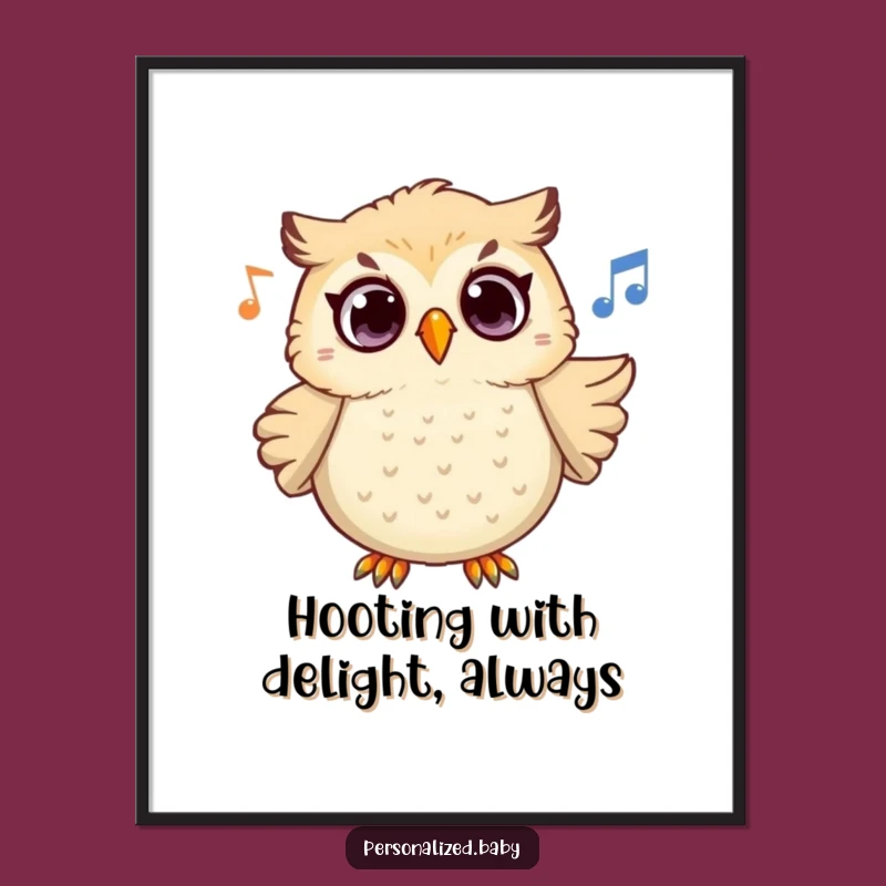 Free Printable Wall Art: Melodious Surprised Owl Poster for Whimsical Decor