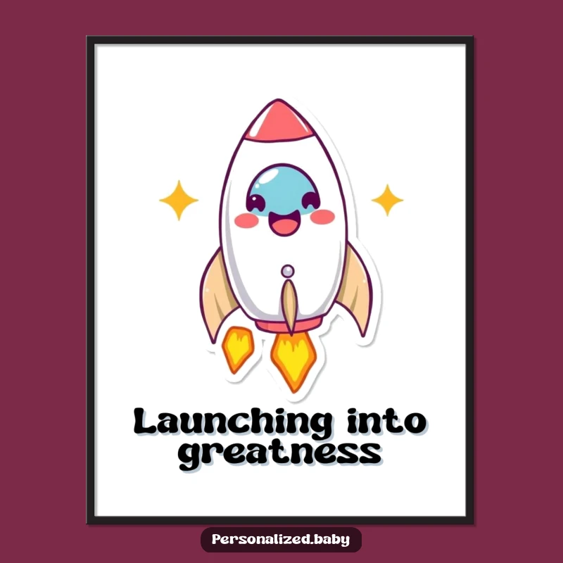 Free Printable Wall Art: Beaming Rocket Ship, Funny Downloadable Art for Adventurous Spaces