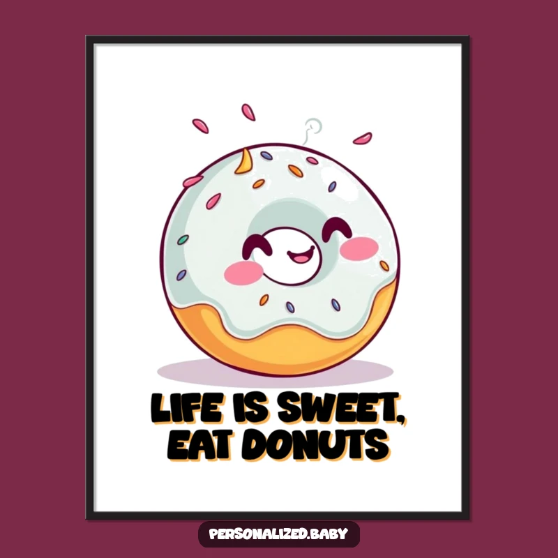 Free Printable Funny Wall Art: Giggling Donut Character for Sweet Downloadable Decor