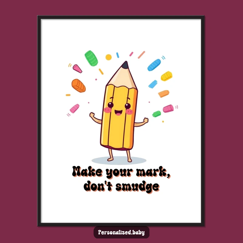 Free Printable Wall Art: Juggling Pencil, Quirky Funny Downloadable Decor!