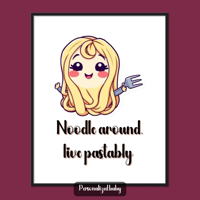 Free Printable Wall Art: Funny Spaghetti Noodle, Humorous Downloadable Decor