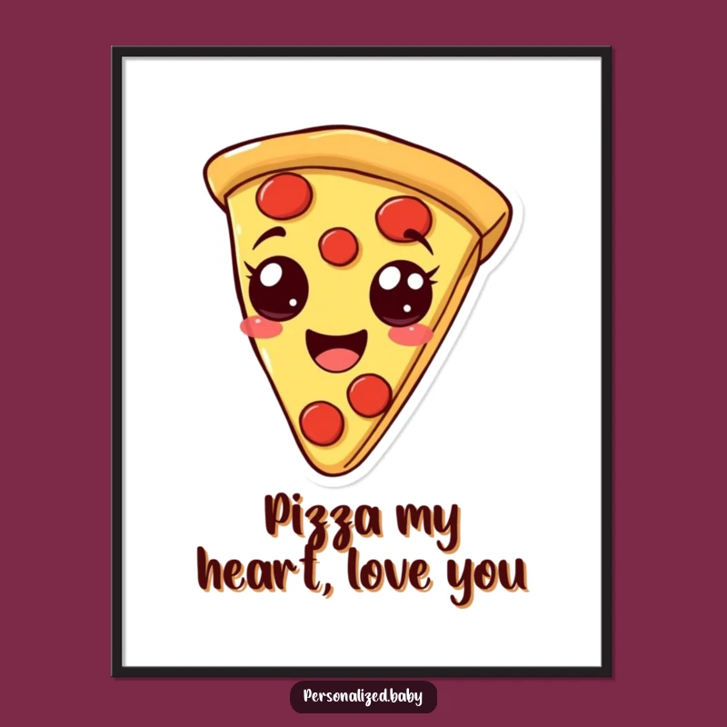 Free Printable Funny Wall Art: Bouncy Pizza Character for Delicious Downloadable Decor