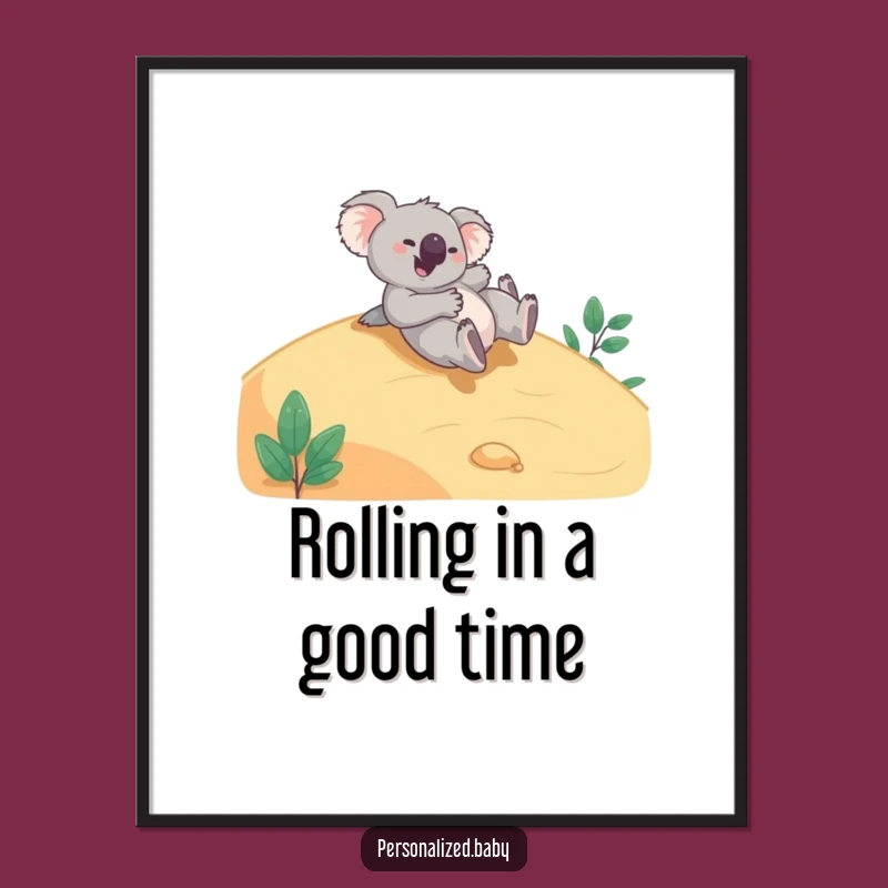 Funny Free Printable Wall Art: Giggling Koala Tumbles, Playful Downloadable Decor