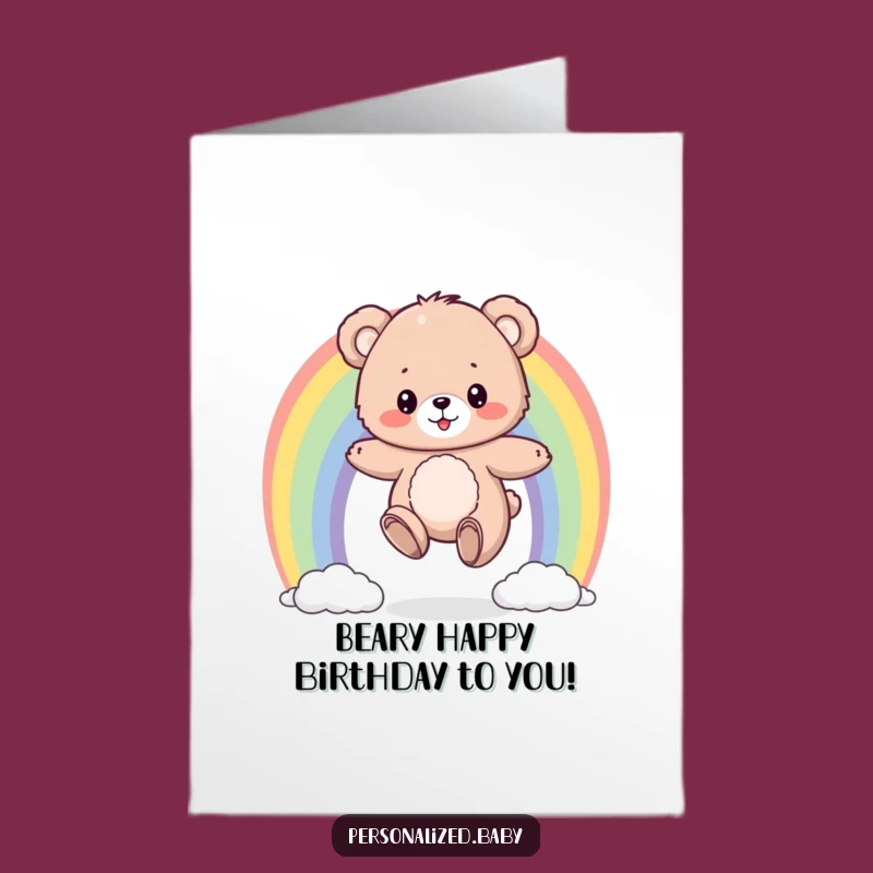 Free Printable Bear Birthday Card: Funny Downloadable Gift for Joyful Celebrations
