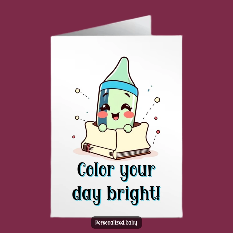 Free Printable Funny Birthday Card: Cartoon Crayon Pops Out, Perfect DIY Downloadable Gift!