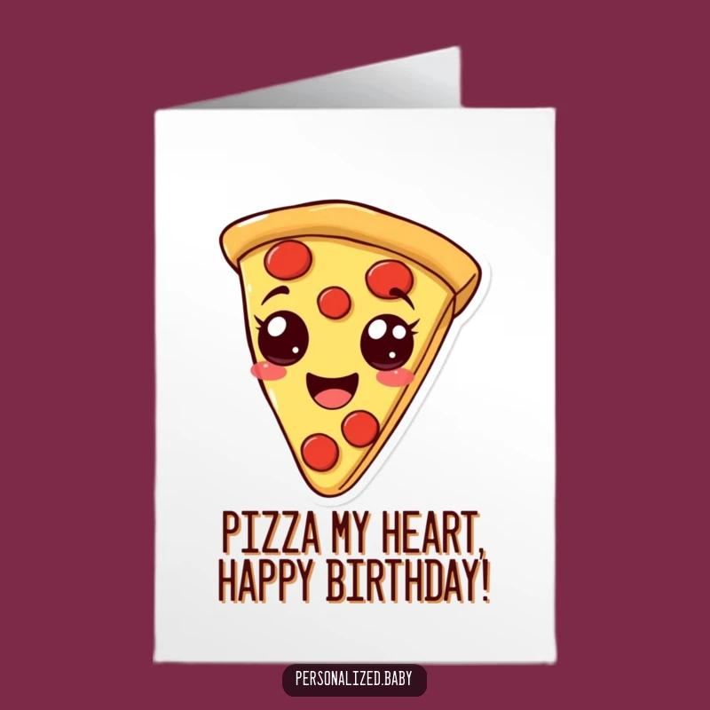Free Printable Birthday Card: Cheerful Pizza Slice Design for a Fun Downloadable Gift