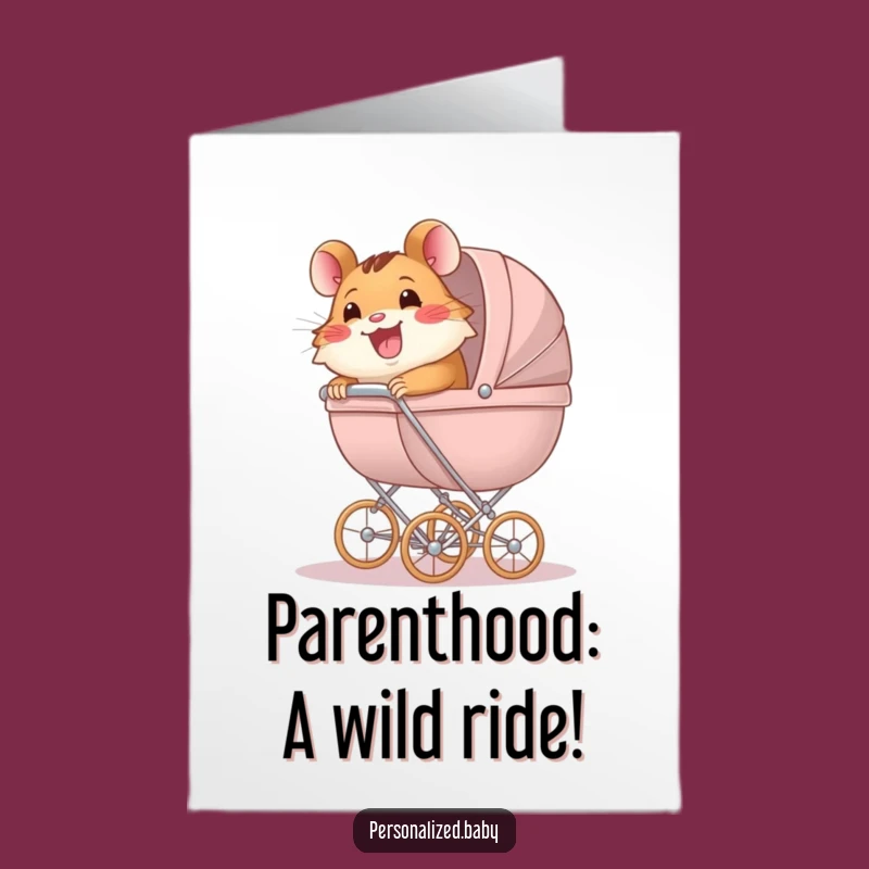 Free Printable Birthday Card: Funny Hamster Dad, Downloadable Gift for New Parents