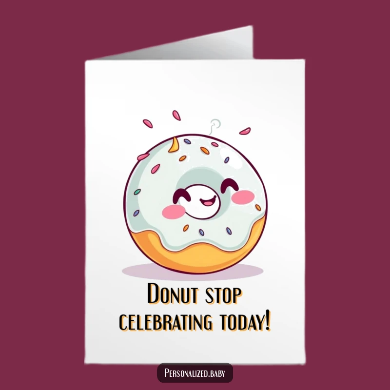 Free Printable Birthday Card: Giggling Donut Design for a Sweet Downloadable Gift