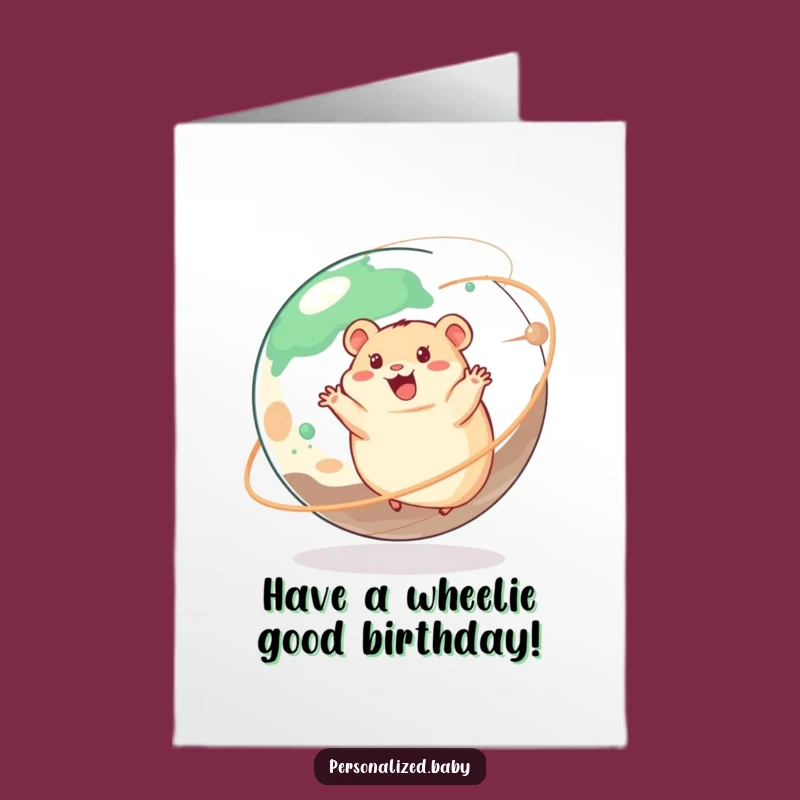 Free Printable Birthday Card: Hamster Planet Funny Downloadable Gift for Space Lovers