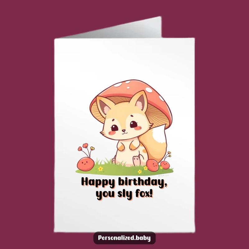 Free Printable Birthday Card: Mischievous Fox Peek, Funny Downloadable Surprise Gift