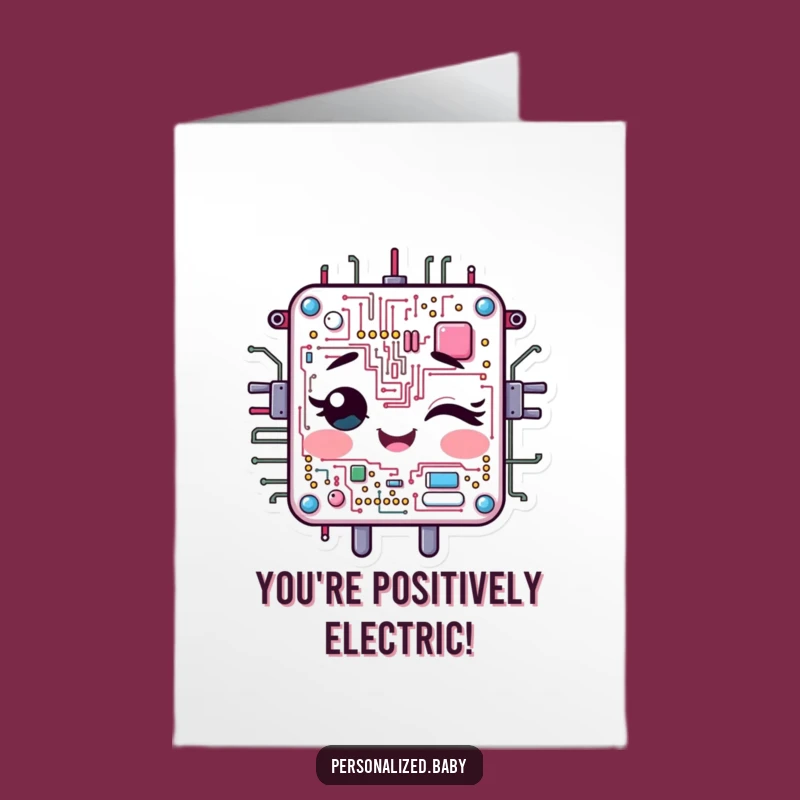 Free Printable Birthday Card: Winking Circuit Board, Funny Downloadable Gift for Techy Celebrations
