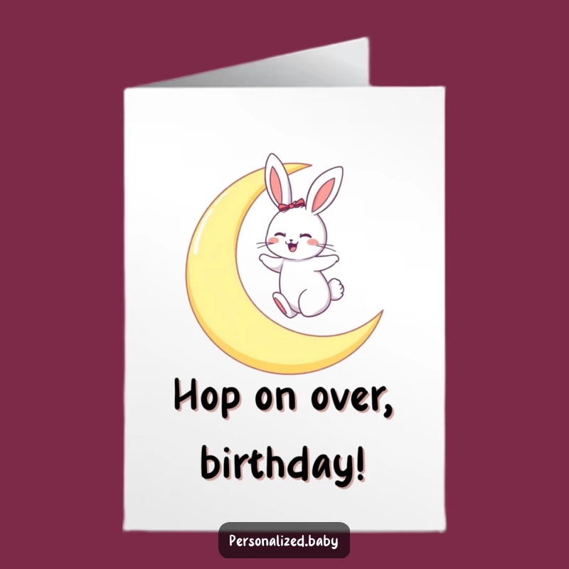 Free Printable Bunny Birthday Card: Moon Hopping Downloadable Gift