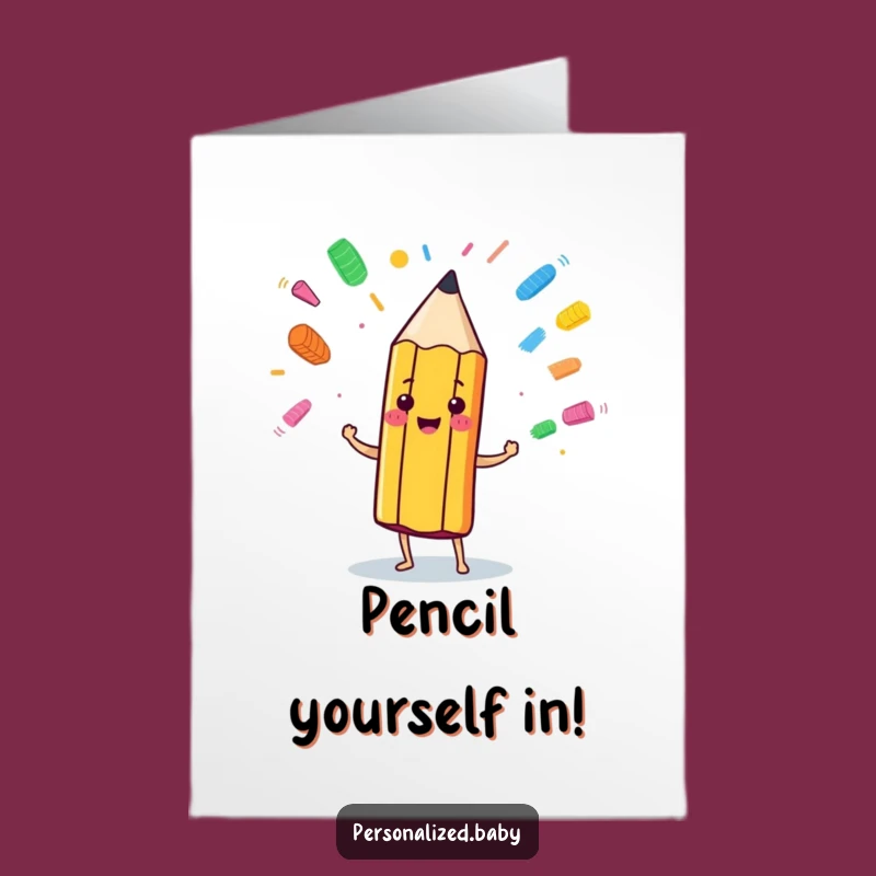 Free Printable Funny Birthday Card: Juggling Pencil, Perfect DIY Downloadable Gift!