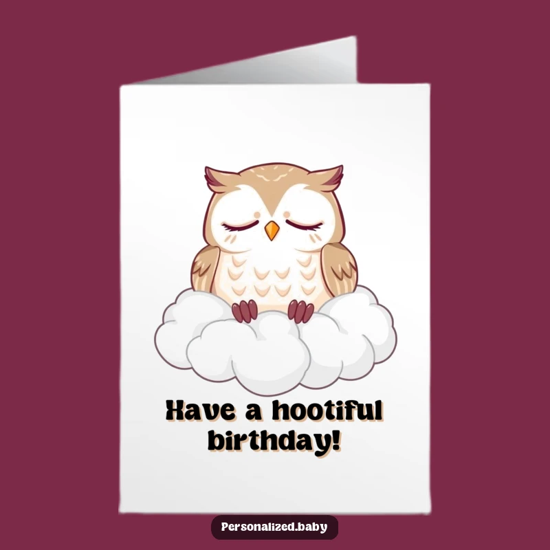 Free Printable Owl Birthday Card: Funny Downloadable Gift for Sweet Dreams