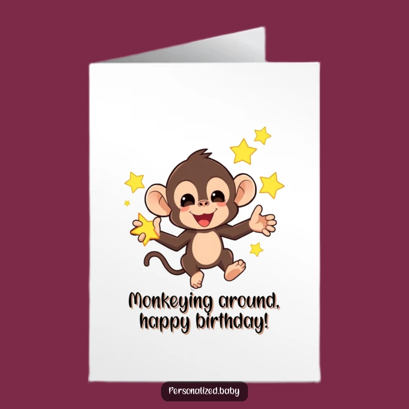 Free Printable Monkey Birthday Card: Funny Downloadable Gift for Star Performers