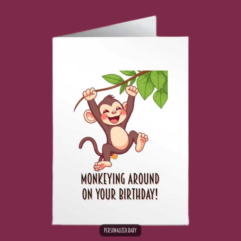 Free Printable Birthday Card: Monkey Laughing Wildly, Funny Downloadable Gift