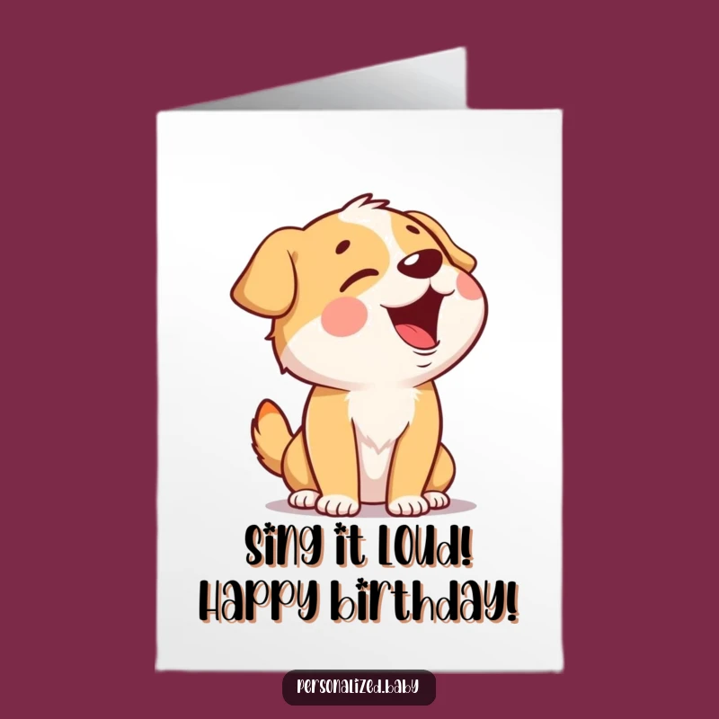 Free Printable Birthday Card: Giggling Singing Dog for a Hilarious Celebration