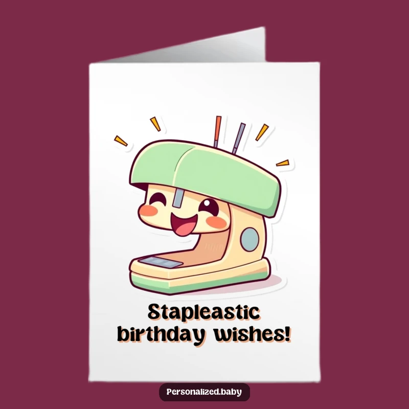 Free Printable Excited Stapler Card: Energetic Downloadable for Birthday Fun