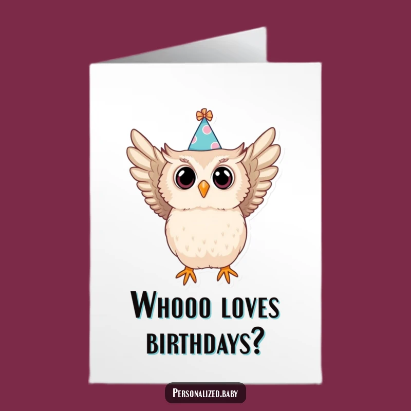 Surprise! Free Printable Birthday Card: Swooping Owl DIY Digital Gift