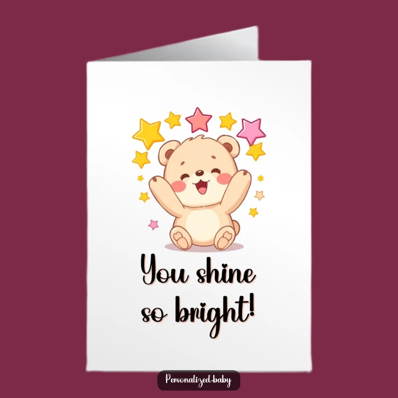 Dazzling Free Printable Congrats Card: Juggling Stars Bear DIY Digital Gift